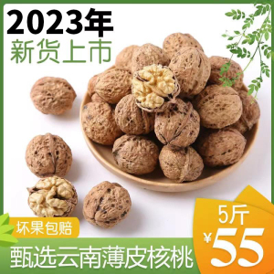 云南核桃新货2023漾濞薄皮纸皮生干鲜核桃去皮黑桃孕妇专用核桃仁