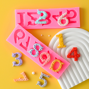 0-9数字字母硅胶翻糖模具diy蛋糕装饰英文巧克力模生日装饰模具