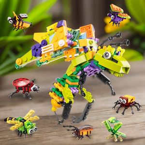 昆虫积木动物小学生海洋恐龙拼装玩具3男孩6幼儿园六一儿童节礼物