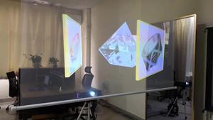 全息透明膜双面投影玻璃幕透明橱窗幻影成像裸眼3d投影