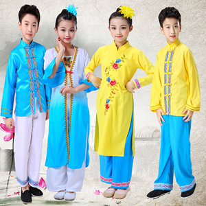 儿童奥黛舞蹈服少数民族演出服京族节日外国男女越南民族表演服装