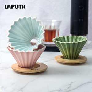 Laputa/勒顿陶瓷折纸滤杯手冲咖啡锥形V60蛋糕滤纸过滤器玻璃分享