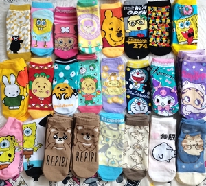 出口日本可爱外贸袜子卡通短袜海绵宝宝袜子少女船袜个性潮袜