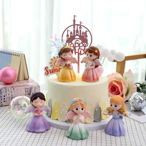 莎拉公主生日蛋糕装饰摆件 烘焙插件 树脂工艺品礼物卡通可爱派对