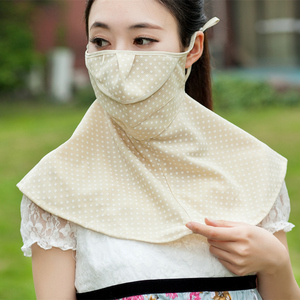 女士防晒口罩开口韩国护颈防紫外线披肩夏季骑车加大透气面罩