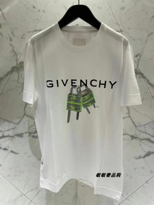 Givenchy/纪梵希 夏季新款锁扣字母logo印花 休闲圆领短袖男T恤女