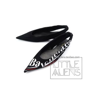 正品 巴黎世家 Balenciaga 可乐标 logo 平底 尖头 单鞋 穆勒鞋