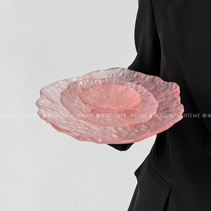 趣皿 日式创意个性趣味玻璃盘家用水果盘小食干果甜品圆盘子酱碟