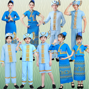三月三傣族服装儿童女男童少数民族西双版纳云南舞蹈演出服泼水节