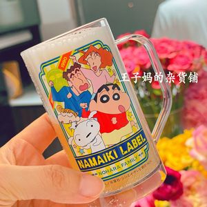 现货日本进口heart蜡笔小新啤酒杯小麦无酒精啤酒味饮料儿童食玩