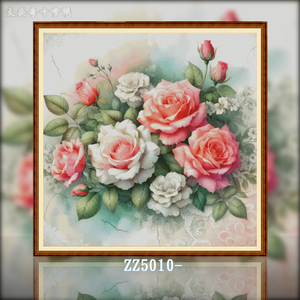 【ZZ5073-红玫瑰白玫瑰】十字绣2024新款线客厅花卉手工欧式卧室