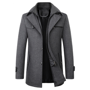 羊毛呢大衣男士秋冬季新款高级感休闲商务小个子双领呢子外套男潮