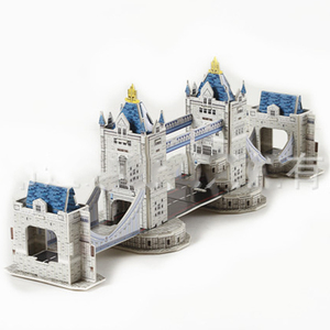 加大号纸板拼图硬纸板伦敦塔桥双子桥英国著名建筑模型益智玩具