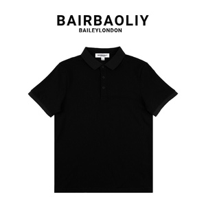 BAIRBAOLIY/柏堡里轻奢高品纯色翻领休闲男商务夏季短袖POLO衫