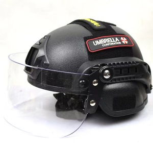 摩托车骑行战术风镜头盔防爆带面罩真人CS治安巡逻防护塑料安全帽