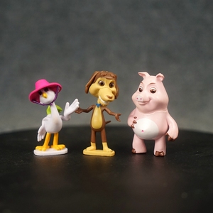 卡通小动物扭蛋公仔摆件儿童过家家玩具小鸡小猪