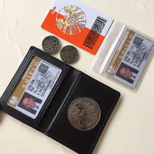 神盾局特工SHIELD金属徽章真皮证件夹ID卡套装可装驾驶证可定制卡