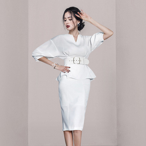 包裙职业套装女白色半身裙高级感2022新款西装裙时尚高端两件套夏