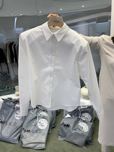 韩国东大门春季新款宽松显瘦白色衬衣Polo领休闲长袖衬衫上衣女士