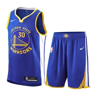 NIKE耐克正品NBA勇士队30号库里球衣运动套装11号汤普森T恤篮球服