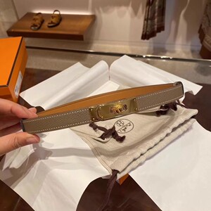 代购正品HERMES/爱马仕皮带女经典H字母扣头新款双面真皮女士腰带