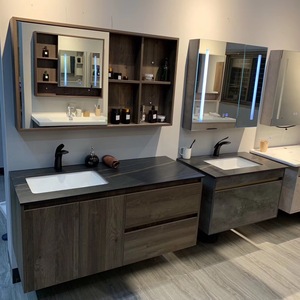 岩板浴室柜组合可定制北欧现代洗漱台岩板加台下盆加免费上门安装