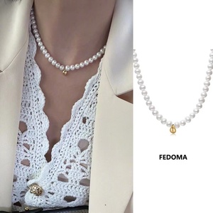 Fedoma天然珍珠小水滴吊坠复古博主同款珍珠项链妇女节情人节礼物