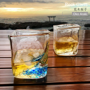 日本设计师款  荒木樱子创意威士忌水晶酒杯白酒海浪烈酒杯洋酒杯