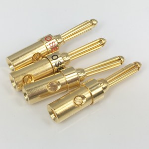 OSEL 0534D纯铜镀金香焦插头 香蕉头 喇叭线接头 免焊接 单个