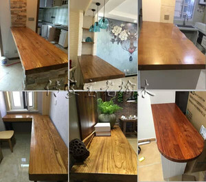 老榆木吧台板实木板原木板装修用板隔板工作台窗台板餐桌板可定制