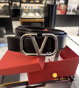 Valentino/华伦天奴 VLOGO SIGNATURE小牛皮腰带 宽4厘米男士皮带