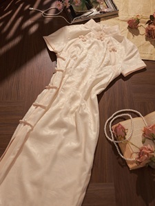 san小姐 民国风复古旗袍米白色2023年新款气质优雅日常可穿改良版