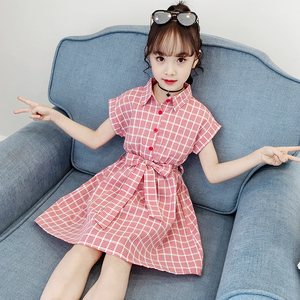 女童连衣裙2021夏季新款儿童洋气韩版公主裙中大童春夏时髦衬衫裙