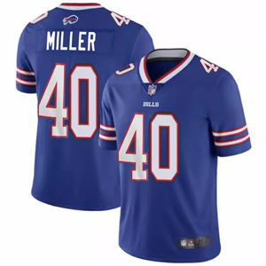 NFL布法罗比尔Buffalo Bills橄榄球服40号Von Miller球衣刺绣男装