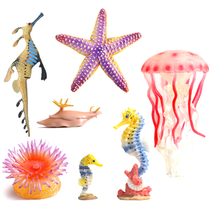 仿真海洋动物玩具模型海马海龙水母海葵海星海兔儿童认知礼物玩具