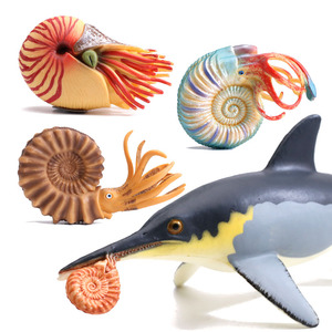 仿真远古史前海洋生物动物玩具儿童实心鹦鹉螺大眼鱼龙叼菊石模型