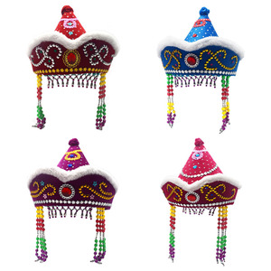 儿童成人蒙古帽子女蒙古族头饰蒙古服装配饰蒙古族舞蹈表演帽子特