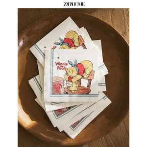 Zara Home 小熊维尼卡通图案印花儿童餐巾纸20件装 41611022999