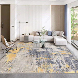 加厚仿羊毛极简抽象艺术轻奢地毯客厅茶几毯卧室北欧现代简约定制