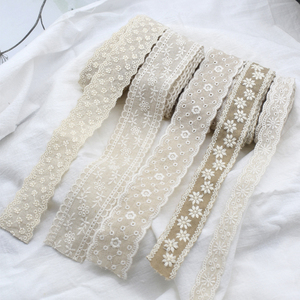 韩国进口棉麻刺绣花朵蕾丝花边织带手工diy儿童婴儿发带箍蝴蝶结
