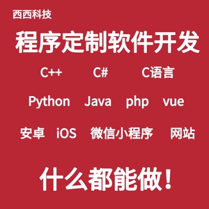 软件开发定制小程序JAVA代码编写PHP二次开发游戏Python代编程c++