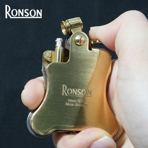 日本朗森ronson打火机煤油朗声复古铜老式火机班卓琴创意烟具礼物