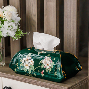 设计感ins风布袋形创意陶瓷纸巾盒客厅茶几餐桌纸抽盒装饰抽纸盒