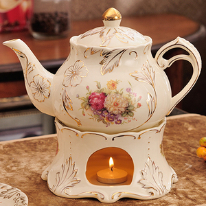 陶瓷花茶壶花草水果花果茶壶耐热蜡烛加热 花茶具花茶杯玻璃套装