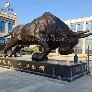 大型户外铜牛雕塑厂家直销华尔街牛奋斗牛2米3米5米户外动物雕塑