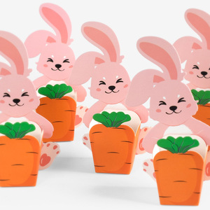 新款可爱立体包装盒卡通兔子胡萝卜糖果饼干包装袋烘焙卡片套装