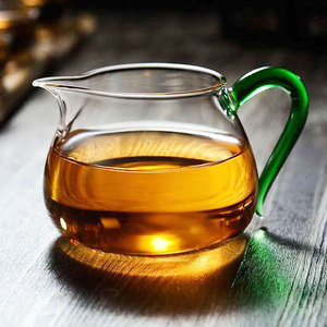 北大史彩色琉璃把耐热玻璃公道杯茶海分茶器泡茶杯煮茶杯茶具配件