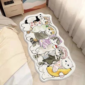 日系mofusand 可爱鲨鱼猫造型居家地垫 卡通猫咪卧室地毯