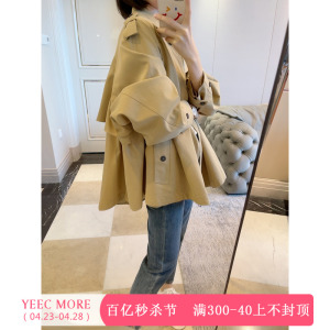 燕小麦韩国东大门设计小个子短款流行风衣女秋季高品质宽松外套