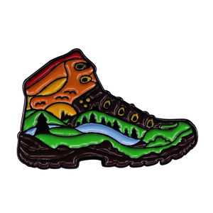 远足靴胸针户外森林冒险徽章爬山探险爱好者配件